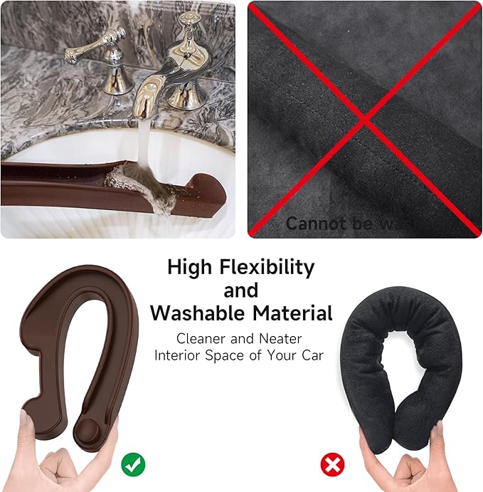 Car Seat Gap Filler 2 Pack Soft Foam Multifunctional Seat Side Gap Filler with Organizer & Hook Function, 3in1 Gap Stopper Universal Fit Car SUV Truck Fill The Gap Between Seat & Console (Deep Brown)