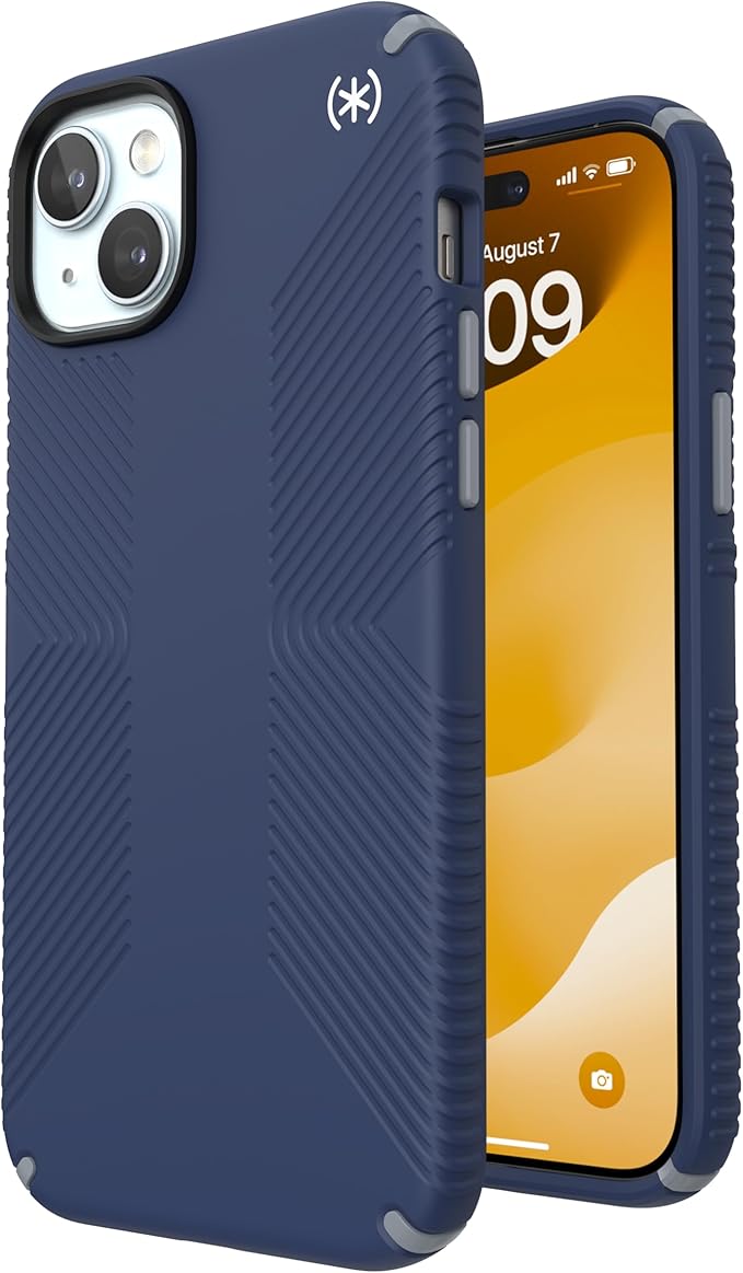 Speck iPhone 15 Plus Case - Presidio2 Grip Blue/Grey - 6.7 inch