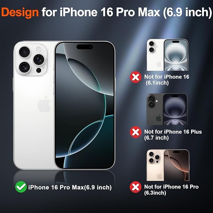 SUPFINE Magnetic for iPhone 16 Pro Max Case(Compatible with MagSafe)(Military Grade Drop Protection) Slim Translucent Matte Shockproof with Anti-Fingerprint Phone Case,Dark Purple