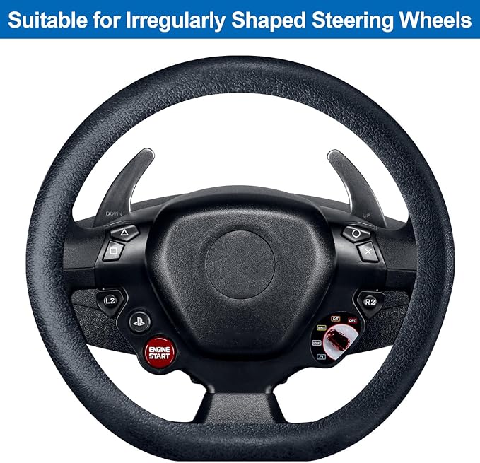 Spurtar Car Steering Wheel Cover for Women Men Car Accessories, Silicone Anti-Slip Thin Steering Wheel Protector, Black Soft Leather Texture Interior Vehicle Accessories, Fit Diamenter 15" - 16.5"