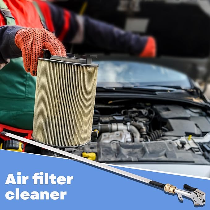Threlaco 32" Air Filter, Radiator Cleaning Wand for High Efficiency Cooling Systems and Radiators, Water Air Cleaning Wands for Blow out Wash out Kit, Home Car Truck Power Washer Wand