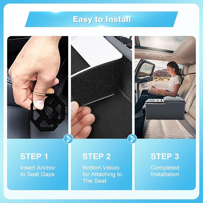Center Console, Universal Bench Seat Center Console with Fast Phone Charging， Back Seat Car Organizer, Automotive Center Console with Cup Holder & Phone Holder (Gray)