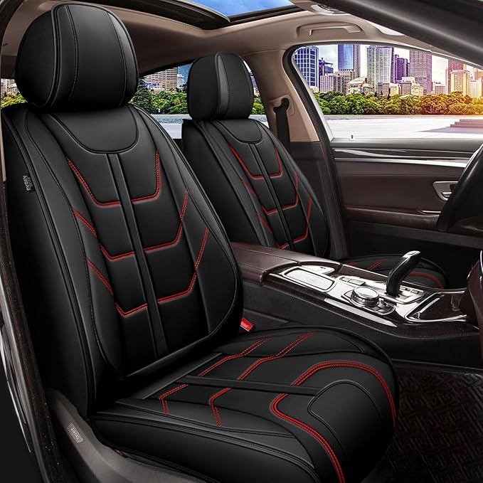 TTX LIGHTING Car Seat Covers fit for Mazda 6 2010-2021 Full Set: Premium Leather Automotive Seat Cover with Airbag Compatible Waterproof (5 Seats, Redline)