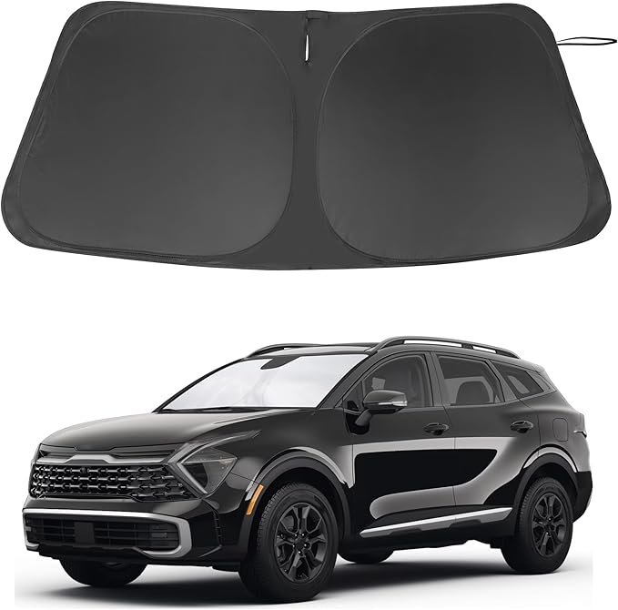 Windshield Sun Shade Custom Fit for 2023 2024 2025 2026 Kia Sportage NQ5 Accessories Foldable Sunshade Sun Blocker Protect Car from Sun Rays & Heat Damage Keep Car Cooler