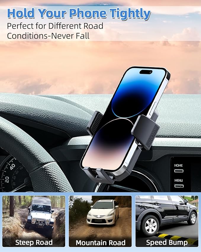 PZK Car Phone Mount for Toyota Tacoma 2016 2017 2018-2022 2023 Accessories Custom Air Vent Car Phone Holder Auto Lock Hands Free 360° Rotation Cell Phone Automobile Cradles