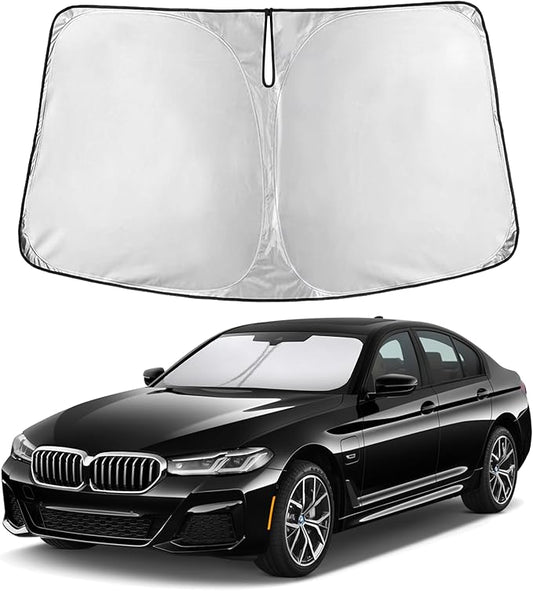 EcoNour Windshield Sunshade Compatible for BMW 5 Series G30 G31 2017-2021 2022 2023, Sun Visor for Front Windshield & Window Sun Shade Cover, UV Heat Blocker & Protector, Car Accessories