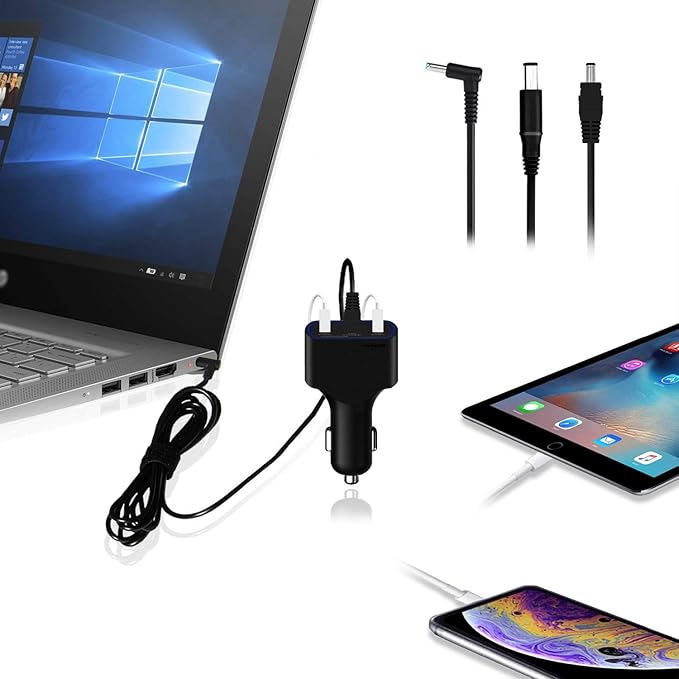 BatPower 120W DC CAR Charger for HP Laptop Car Charger Vehicle Charger DC 12v-24v Auto Adapter