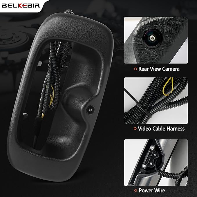 Tailgate Handle Backup Camera Compatible with 1999-2006 Chevy Silverado GMC Sierra 1500 2500 3500 HD Waterproof Reversing Rear View Back Up Camera, Tailgate Handle Backup Kit Replaces# 15228541