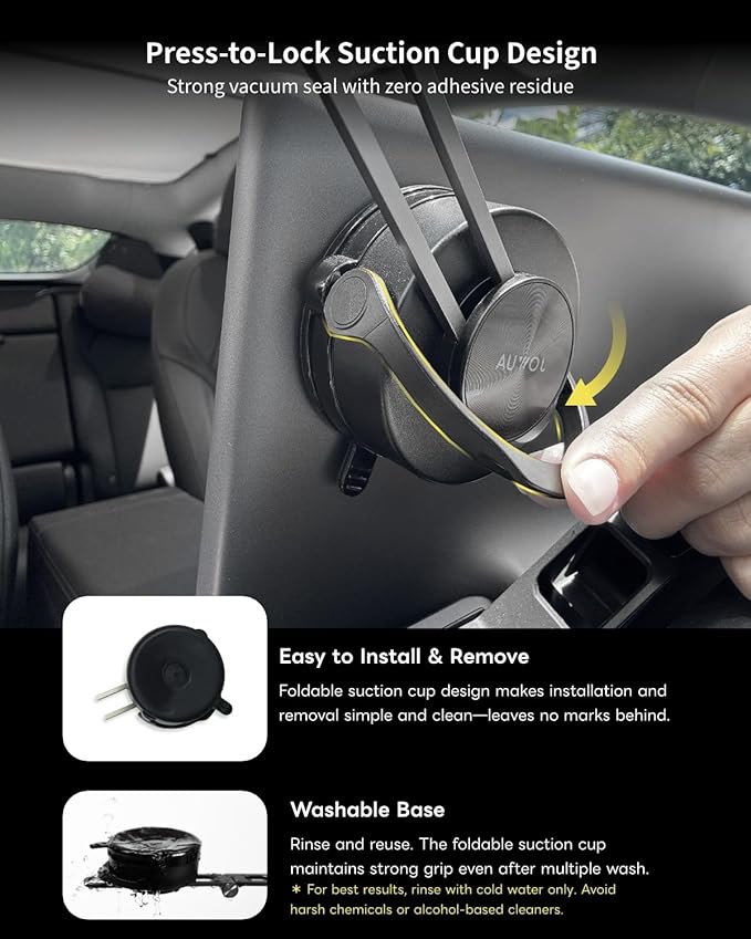 Jowua Active Cooling 6D Tesla Compatible Invisible Foldaway Car Mount Qi2 Wireless Charger for Tesla S/3/X/Y/Cybertruck (Magnet), Compatible for magsafe