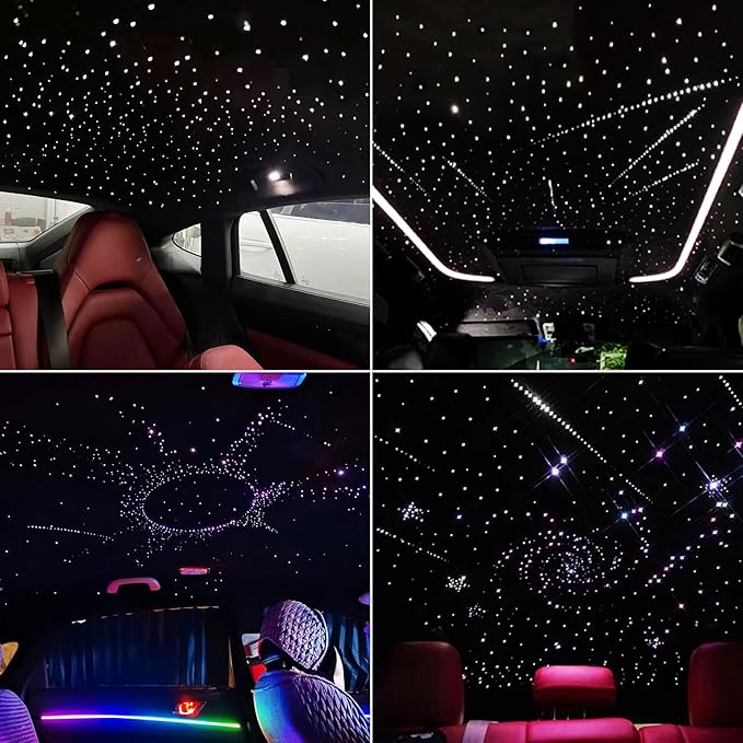 Upgraded Starlight Headliner Kit Twinkle+Meteor All in One Fiber Optic Lights,16W APP&Remote Control+Music Effect 650 pcs (0.03*0.04*0.06in)*9.8ft Star Lights for Car Truck/Cinema Restaurant