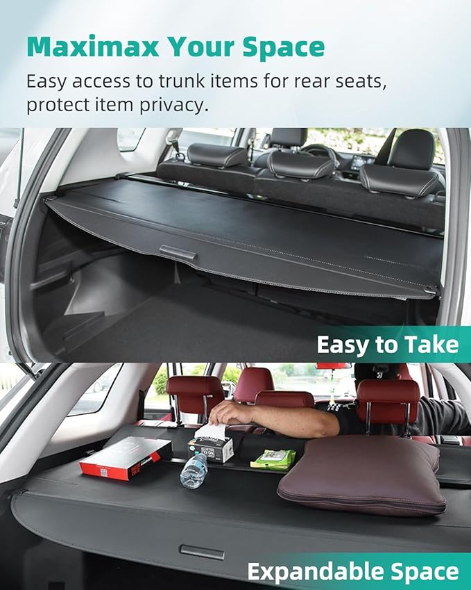 SCITOO Cargo Cover 2020-2023 for Mazda CX-30 2.5L Upgraded Rear Trunk Cover with Glass Fiber