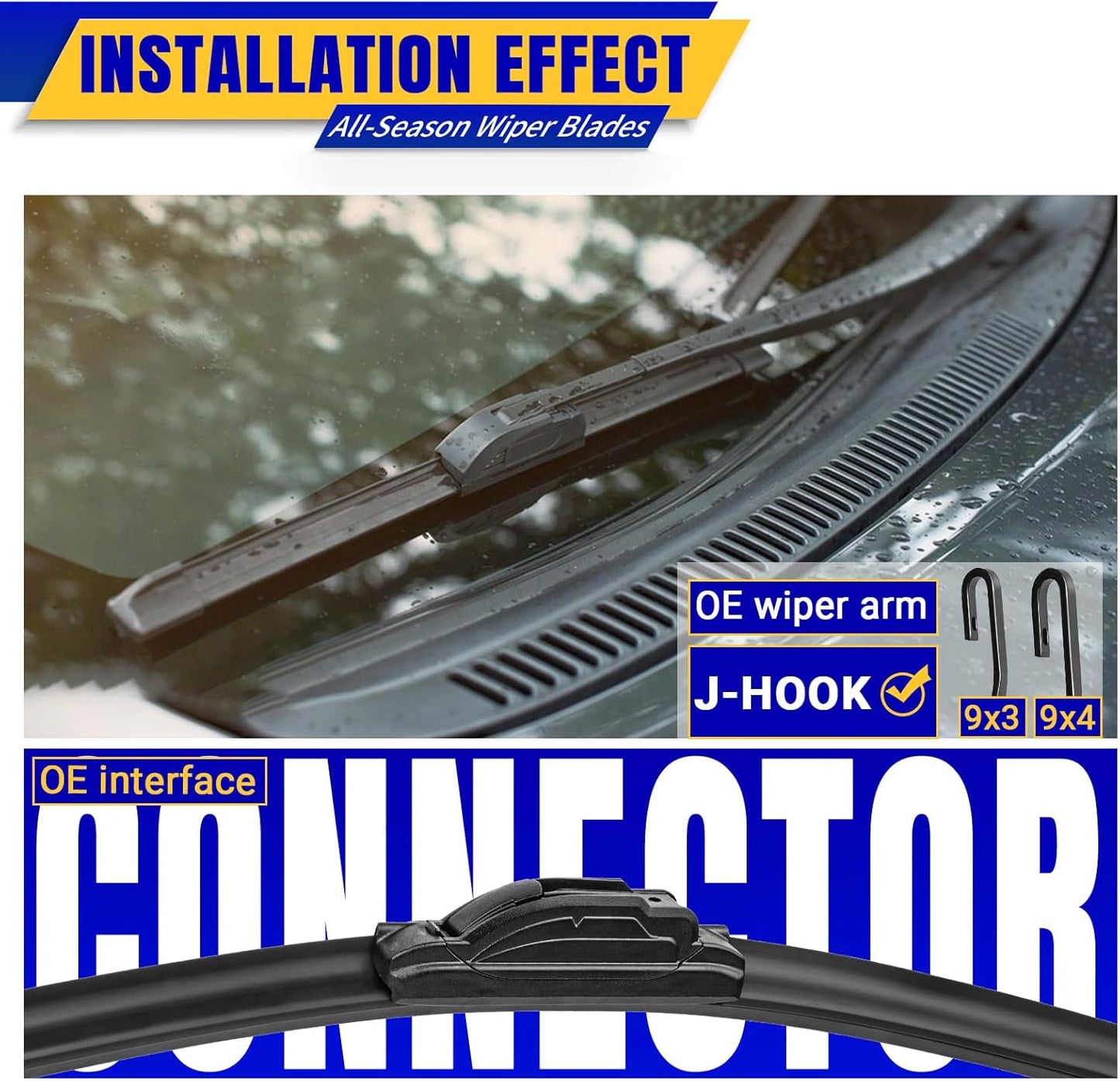 3 wipers Replacement for 2011-2020 Toyota sienna, Windshield Wiper Blades Original Equipment Replacement - 28"/20"/16" (Set of 3) U/J HOOK