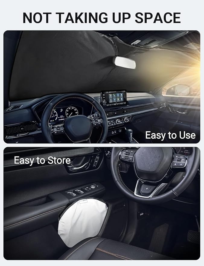 Proadsy Windshield Sun Shade for Honda CRV 2023 2024 2025 2026 4-Layer Foldable Front Sunshade Protector Sun Visor Blocks UV Rays Keep Car Cooler Accessories