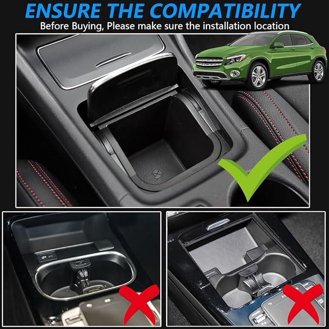 Wireless Car Charger for Mercedes-Benz GLA GLB CLA A-Class B-Class 2013-2019, OEM Custom Fit with 27W USB-A & Type-C Wireless Fast Phone Charging Pad for Mercedes-Benz Interior Accessories