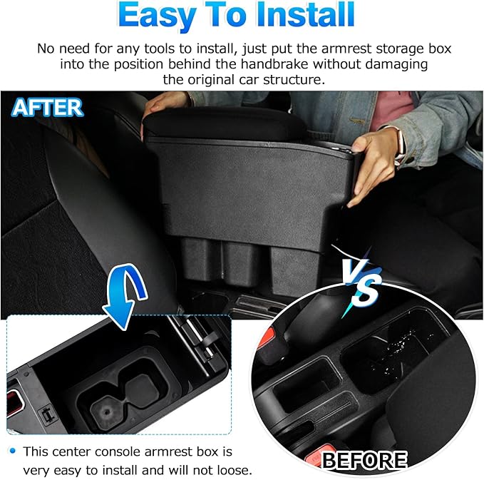 Autorder Center Console Storage Box for Suzuki Jimny JB64W/JB74W 2018-2025 Accessories Armrest Box Replacement with Cup Holder Insert
