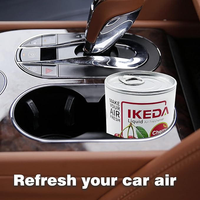 Car Air Freshener: Cherry Scent Liquid Cans | Odor Elimination | Smoke Smell Remover | Strong Long-Lasting Fragrance | For Auto Home | 4.23 oz | 1 pack