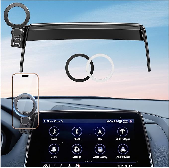 Car Phone Holder for Cadillac CT5 2024 2023 2022 2021 2020 (Only for 10-Inch Screen) 360° Rotation Magnetic Cell Phone Mount, Compatible with Magsafe, Does Not Affect Air Vent