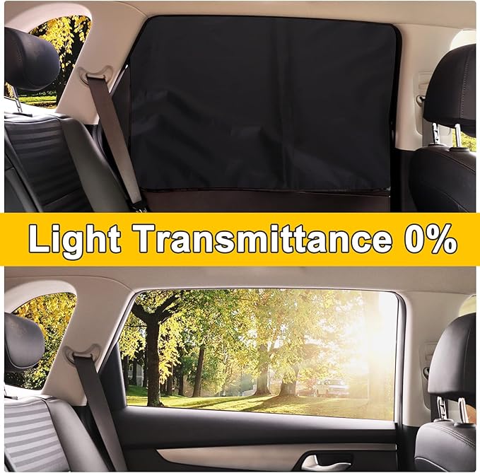 Car Window Shades for Side Window (2 Pack) - Car Window Shade for Baby - 31.5 * 20 in - with 10 M40 Magnets - Block Heats and UV Rays