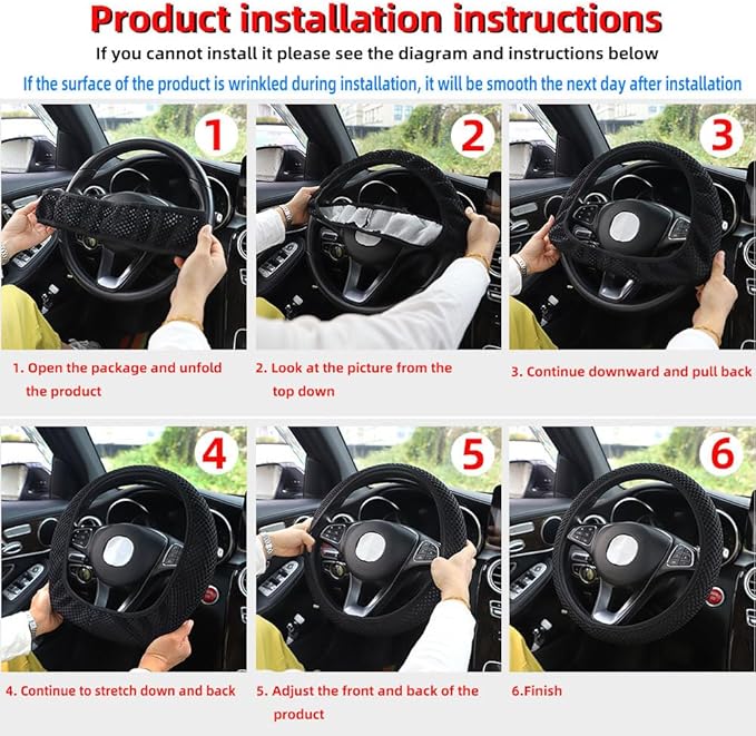 Hiflyer Car Steering Wheel Cover Women & Men, Universal 14.5-15 Inch Steering Wheel Covers, Soft Microfiber Car Wheel Cover Car Stuff Car Accessories Interior (White)