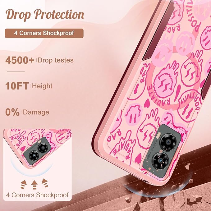 for Moto G 5G 2024 Case - Compatible with MagSafe Women Girls Cute Magnetic Protective Phone Cover Girly Kawaii Pretty Fashion Heavy Duty Shockproof Design for Motorola Moto G 5G 2024 Cases