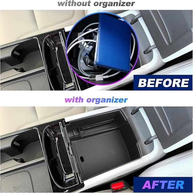 SXCY 2PCS for 2025 2026 Hyundai Tucson Center Console Organizer for 2025 2026 Hyundai Tucson (Limited) Accessories Under Console Cup Holder Tray for 2025 2026 Tucson Console Organizer(Under+Armrest)