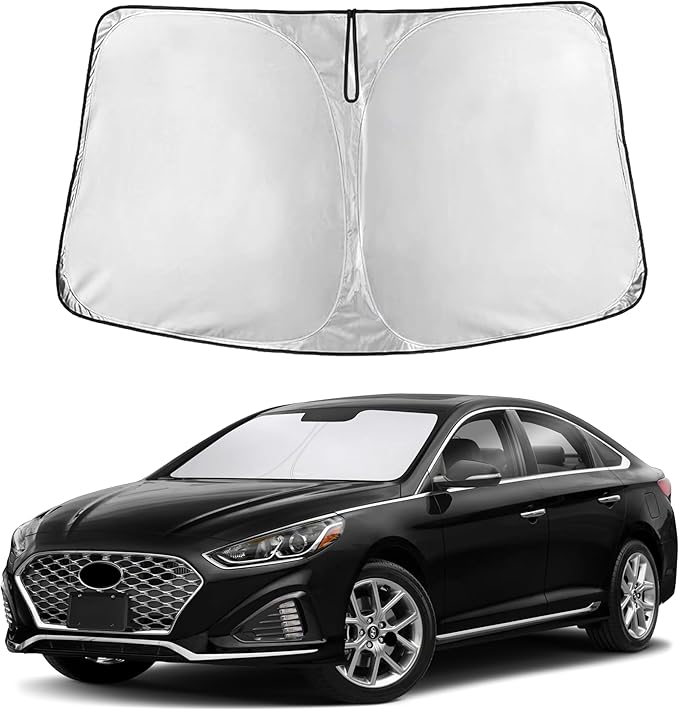 EcoNour Windshield Sunshade Compatible for Hyundai Sonata 2015-2017 2018 2019, Sun Visor for Front Windshield & Window Sun Shade Cover, UV Heat Blocker & Protector, Car Accessories