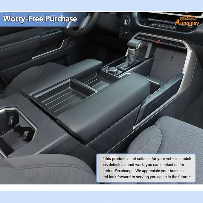 Upgrade Center Console Armrest Protector Cover Compatible with Toyota Tundra 2022+ & Sequoia 2023+, Central Control Armrest Seat Box Cover Cushion Lid Protector Pad Waterproof Anti-Scratch Accessories