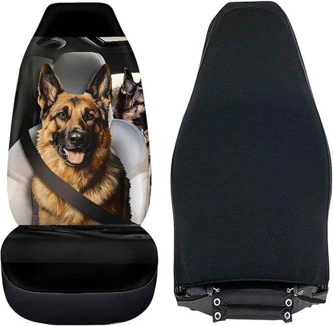 German Shepherd Family Car Seat Cover Front Seats Only,Soft Saddle Blanket Cushion Cover Premium Polyester Seat Covers for Cars Trucks and SUVs