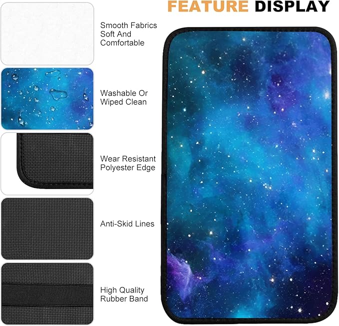Car Center Console Cover,Nebula Galaxy Auto Center Console Pad,Armrest Cover Protector for Vehicle SUV Truck Car