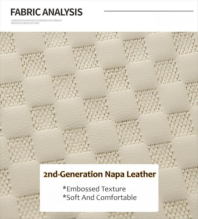 Car Center Console Armrest Pad, Arm Rest Box Cushion with Ergonomic Height Boost, Storage Pockets, Built-in Tissue Box, Cupholder, Fit for Most Sedan Vehicles (Embossing Checkerboard, Coffee)