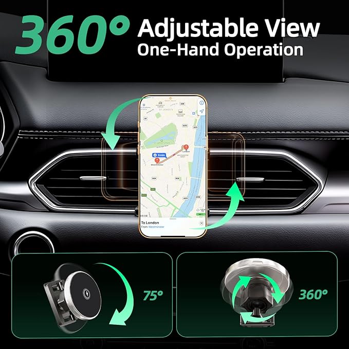Car Mount for Mazda CX5 (2017-2025 2026), Magnetic Phone Holder, Magsafe Car Mount Charger, Dashboard Phone Holder, 15W Wireless Fast Charging, Cell Phone Automobile Chargers, CX-5 Accessories