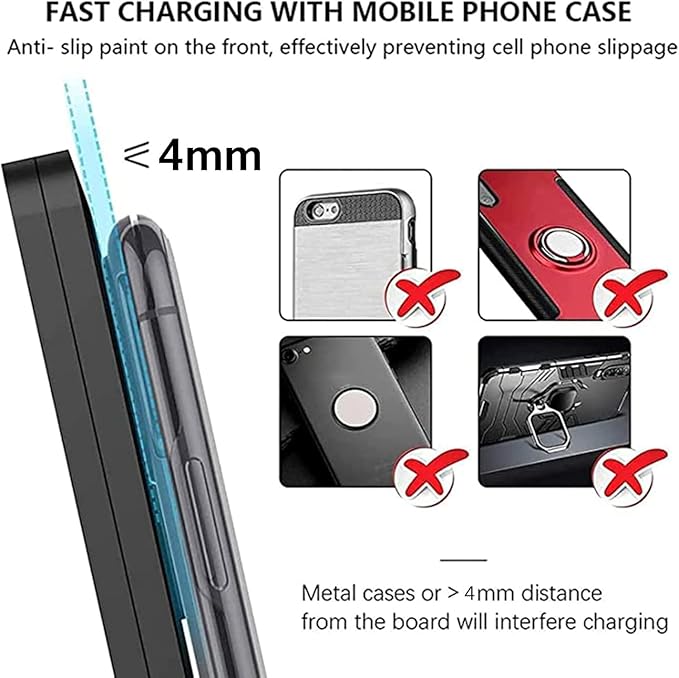 Wireless Car Charger for Cadillac XT4 2018 2019 2020 2021 2022 2023 - Qi Fast Charging Pad, Easy Installation, Center Console Mount