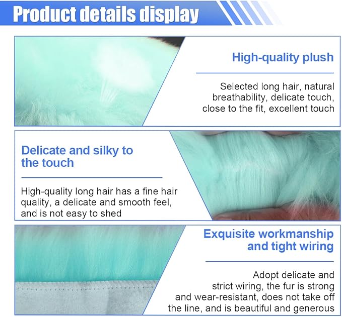 Auto Center Console Cover Pad, 11.81"x 7.87" Warm & Furry Winter Car Armrest Cover, Soft Faux Sheepskin Wool Car Armrest Seat Box Protector Cushion, Universal Interior Accessory (Blue)
