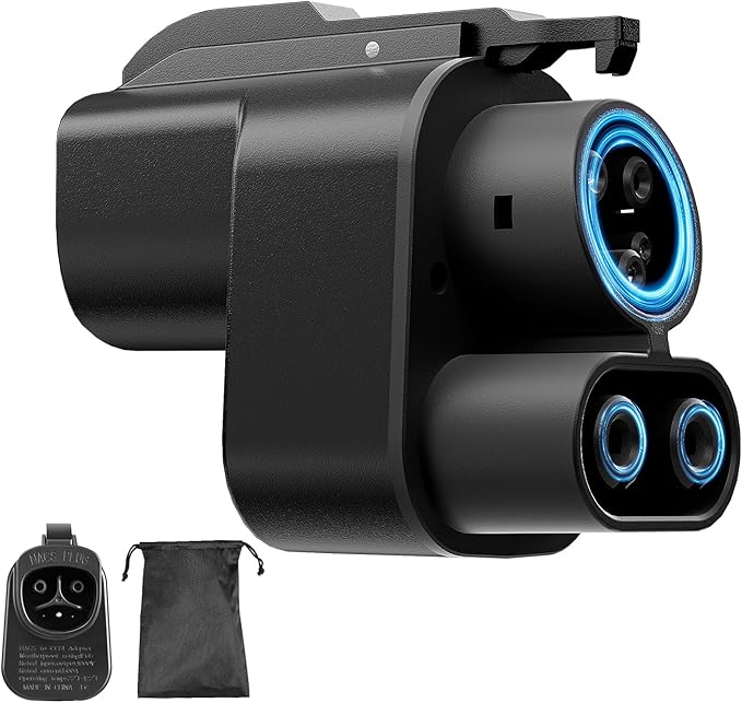 NACS to CCS1 Tesla Charger Adapter, Adapter for Tesla Supercharger, Max 500A 1000V, Fast DC Charge, Temp Control, Compatible with Ford, Rivian, GM, Volvo, Polestar EVs (Not Compatible for Nissan EVs)