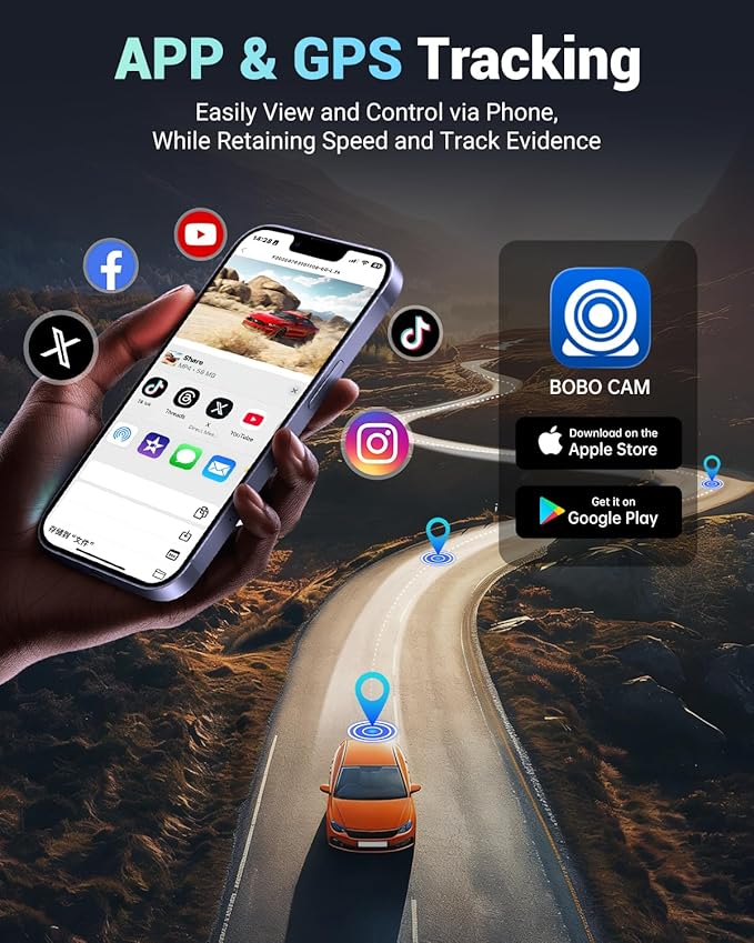 2026 AI Drive Assist 5G WiFi Dash Cam Front and Rear, UHD 4K+1080P, ADAS & GPS, 360° Rotating Front x Free 32GB Card Dual Dashcam, 3" Touch Screen, 24H Parking Mode, Support 512GB Max