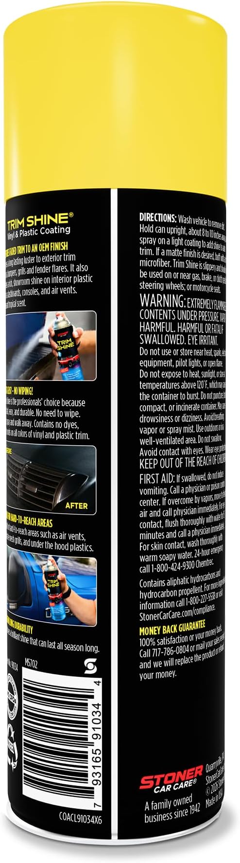 Stoner Car Care 91034-2PK Trim Shine – Black Trim and Plastic Restorer for Cars – Vinyl and Plastic Trim Protectant Coating for Interior and Exterior Use – Fast-Drying No Sling – 12 oz (Pack of 2)