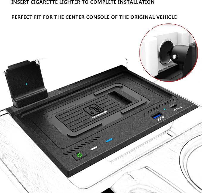 Car Wireless Charger for Toyota Camry 2018-2023, Easy-to-Install Fast Charger, 15W Fast Phone Charging Pad for Mobile Phones That Support Wireless Charging