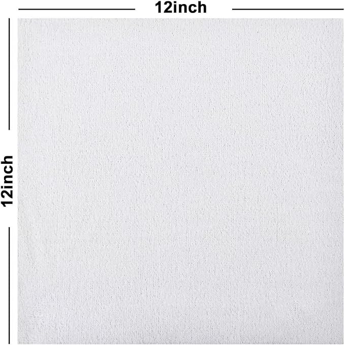 Tricol Clean 50PK Profesional Resuable Lint Free Microfiber Edgeless Cleaning Cloth Cleaning Rags,Absorbent Microfiber Wipes for Housekeeping, Car Cleaning(12 * 12 Inches) (white1)