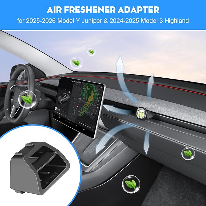 1PC Air Freshener Adapter for Tesla New Model Y Juniper, Car Vent Clip for Tesla 2025-2026 Model Y Juniper & 2024-2026 Model 3 Highland Accessories (Air Freshener not Included)