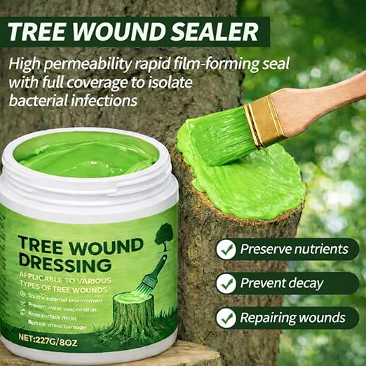 Tree Wound Sealer, Tree Pruning Sealer & Wound Dressing Healing Paste for Grafting, Pruning & Damaged Bark, Waterproof Tree Repair Sealant for Bonsai, Fruit Trees, Roses, Shrubs – 8oz