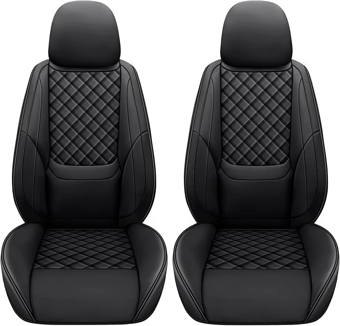 Full Coverage Leather Car Seat Covers Front Pair,Waterproof Seat Covers for Cars,SUVs Trucks, Car Seat Cushion,Car Seat Protector with 2 Seats
