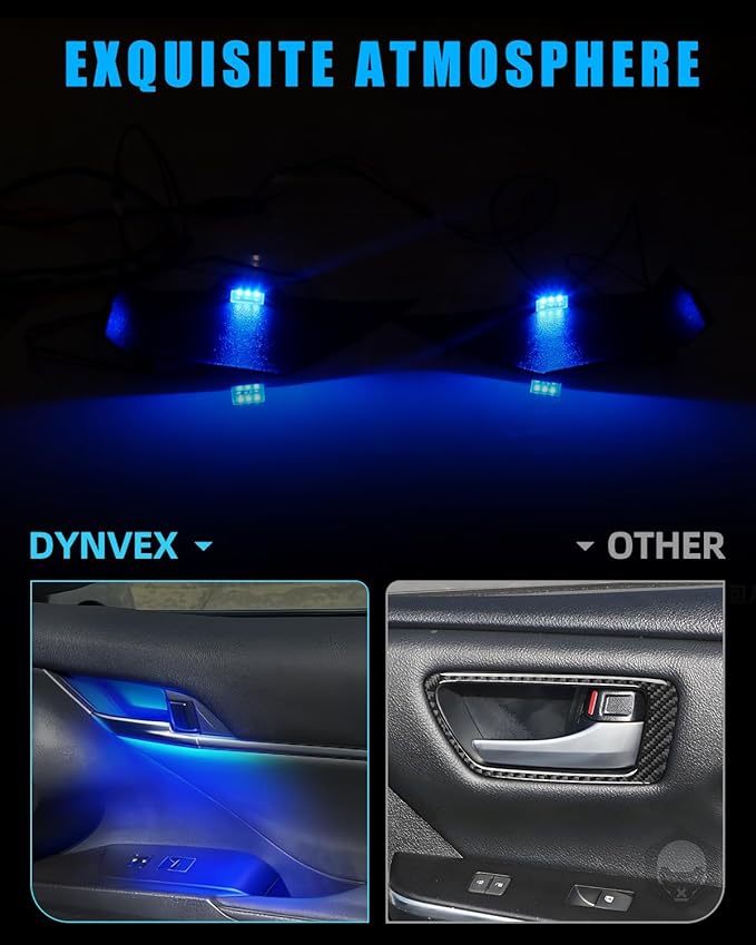 Blue LED Inner Door Handle Bowl Mood Light for 2018 2019 2020 2021 2022 2023 2024 Camry, Classy Interior Illumination, Decorative Interior Mood Lighting, 4PCS