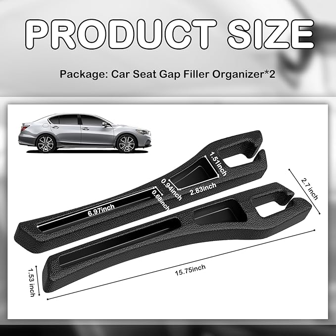 2PCS Upgraded Car Seat Gap Filler Organizer with Phone Holder,2 in 1 Car in Between Cars Seat Catcher for Filling Gaps,Versatile Cars Gap Seats Filler as Under Seats Storage