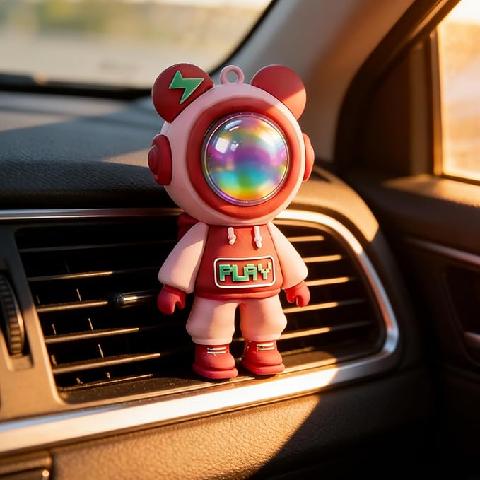 Car Air Freshener,Astronaut Vent Clip,Car Odor Eliminator,Car Air Freshener Clips (Red)