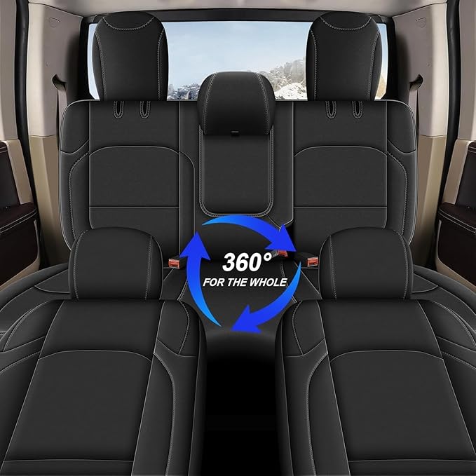 AOMSAZTO Seat Covers for Jeep Wrangler JK: 2011 2012 4-Door Leather Car Seat Covers Full Set