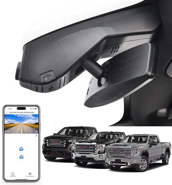 Mangoal 4K Dash Cam fit GMC Sierra 1500 2019-2021, 1500 Limited 2022, 2500 HD/3500 HD 2020-2023(Model A), Model A & Model B Have Same Models Years but Vehicle Sensor Cover are Different