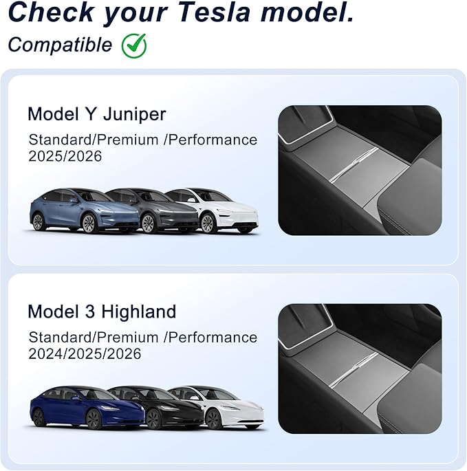 Under Screen Storage Organizer for Tesla Model 3 (2024-2026) & Model Y (2025-2026) – Center Console Tray for Highland & Juniper, Tesla Accessories