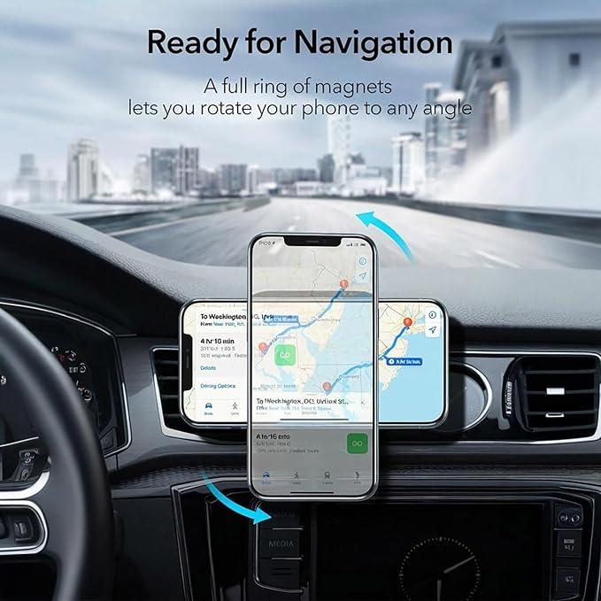 20W Fast Wireless Car Charger Magnetic Fast Wireless Charging Car Phone Holder Compatible with Magsafe for iPhone 17 16 15 14 13 12 Series, Air Vent Mount Dashboard/Windscreen Mount
