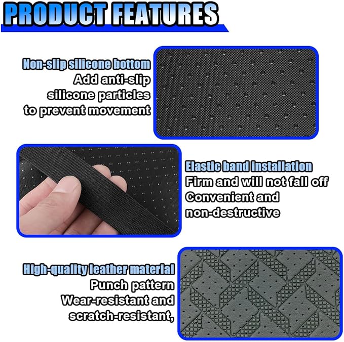 Car Center Console Cover, Leather Car Armrest Storage Box Protector Pad, Middle Console Cover with 2 Side Storage Bags, Vehicle Armrest Cushion for Most Cars, Trucks, SUVs (Black Dark Green)