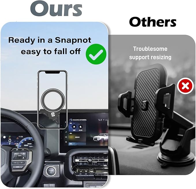Car Phone Holder for 2024 2025 2026 Toyota Land Cruiser LC250 Accessories Apply to 8/12.3 Inch Touch Screen Fixed Clip Magnetic Cell Phone Mount Hands-Free 360 Degree Rotation